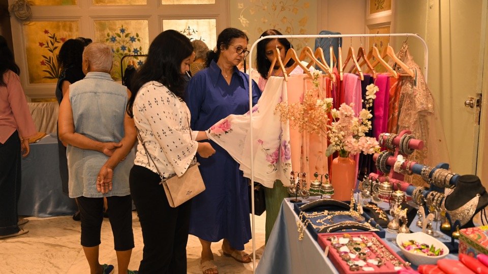 A founder engaging with customers at The Market Place, Jaipur